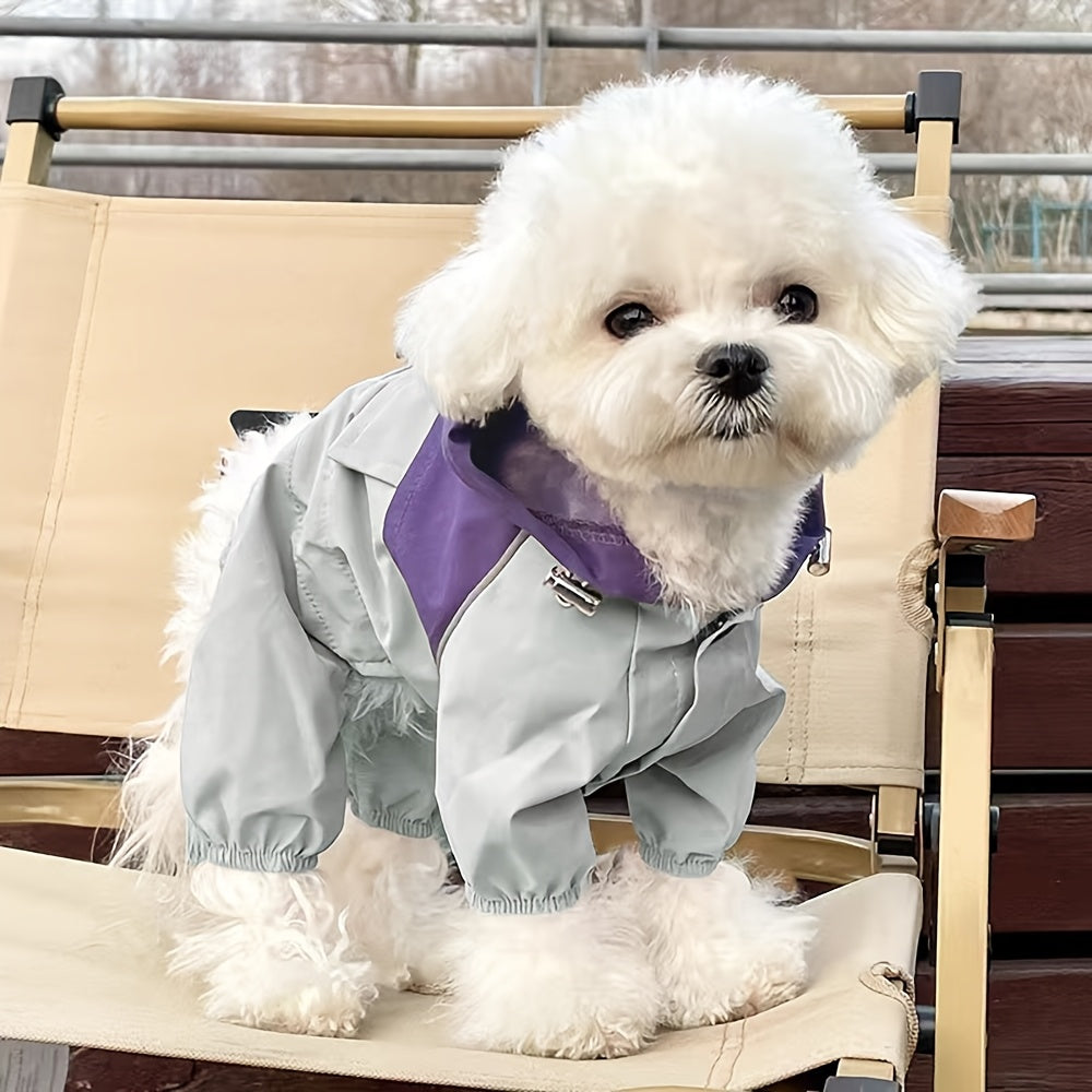 Small Dog Raincoat – Windproof PVC Four-Leg Suit