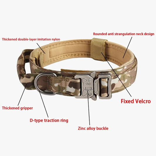 Tactical Nylon Dog Collar – Metal Buckle Training Collar