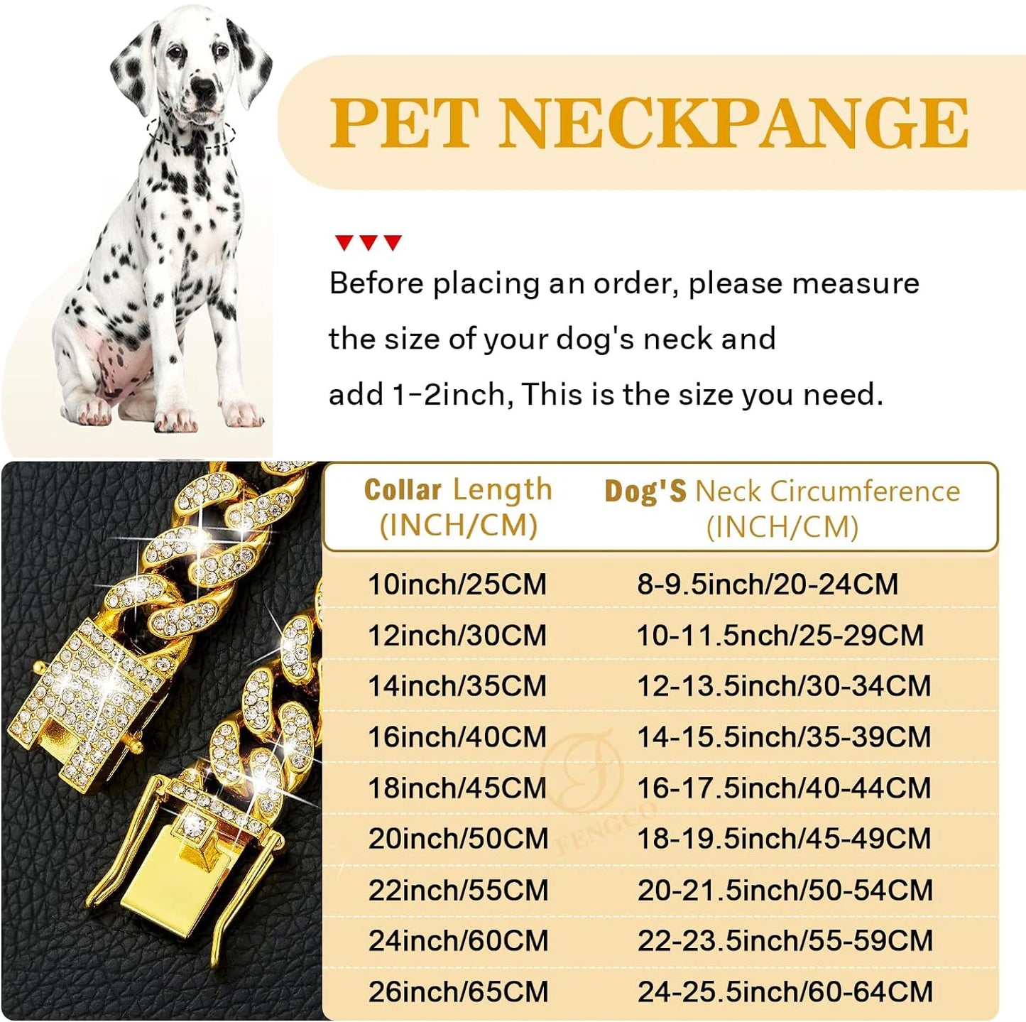 Luxury Metal Dog Chain Collar
