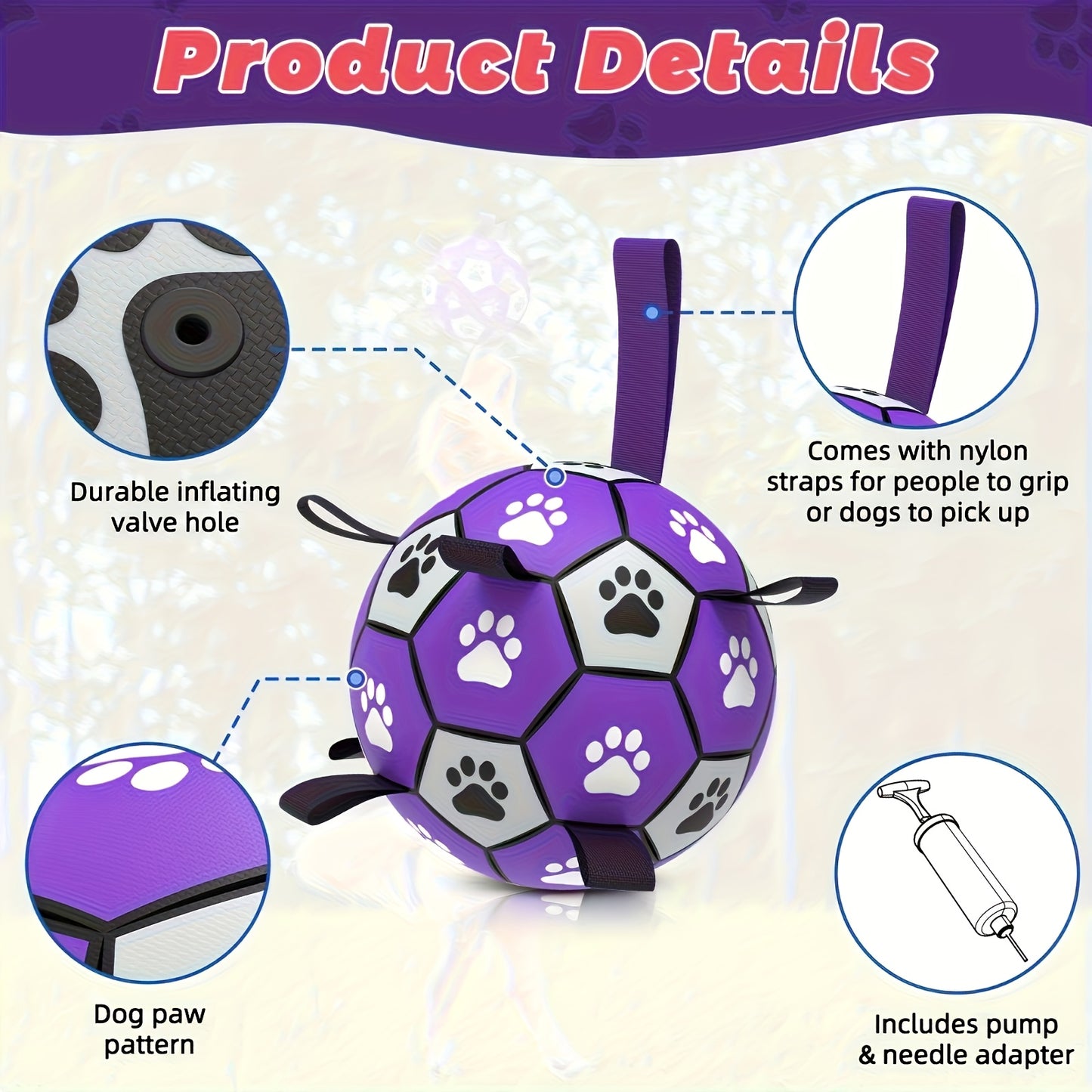 Interactive Dog Soccer Ball(Purple)