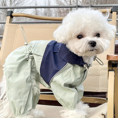Small Dog Raincoat – Windproof PVC Four-Leg Suit