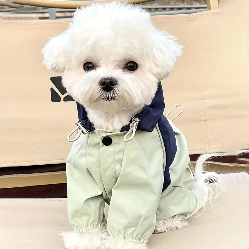 Small Dog Raincoat – Windproof PVC Four-Leg Suit
