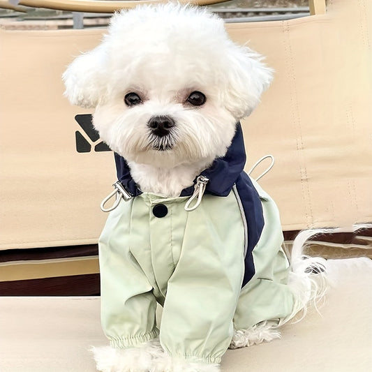 Small Dog Raincoat – Windproof PVC Four-Leg Suit