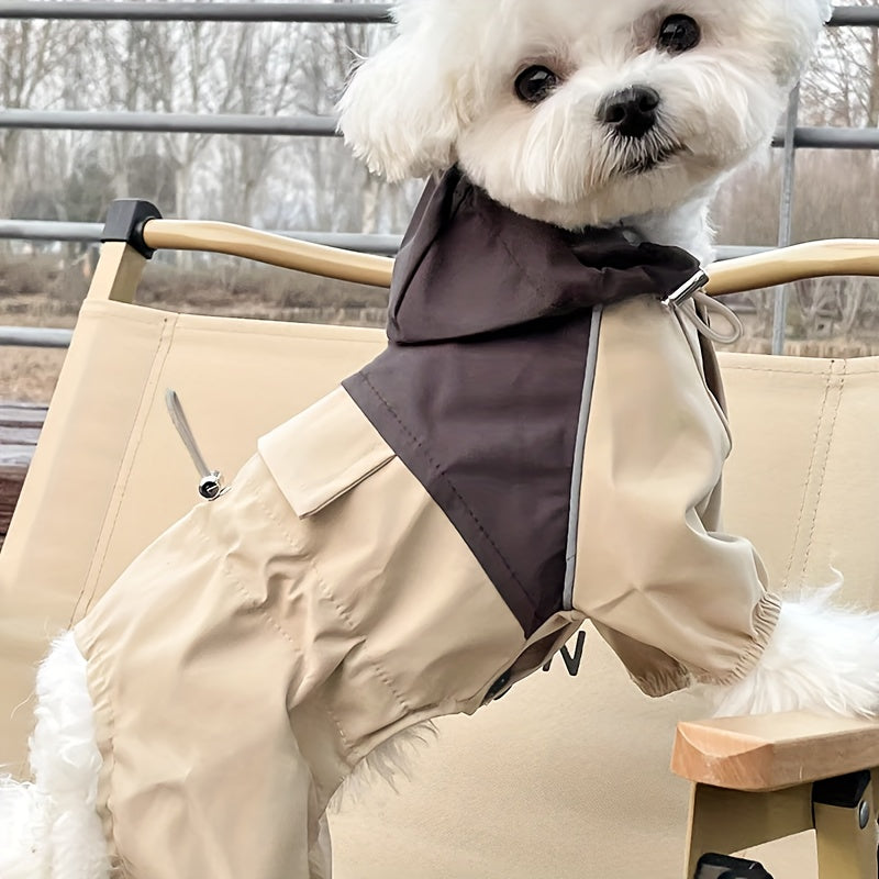 Small Dog Raincoat – Windproof PVC Four-Leg Suit