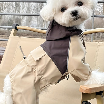 Small Dog Raincoat – Windproof PVC Four-Leg Suit