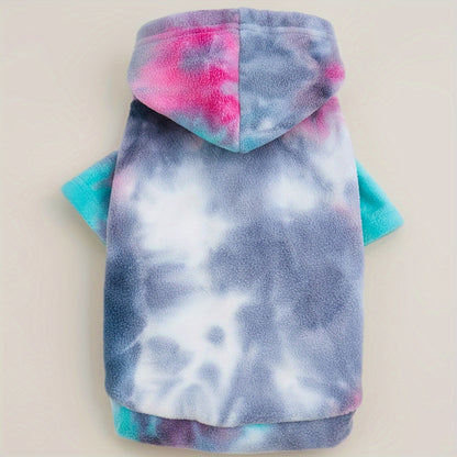 All-Season Tie-Dye Dog Pullover – Snap Button Hoodie