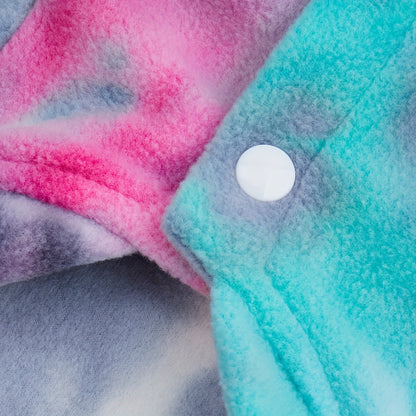 All-Season Tie-Dye Dog Pullover – Snap Button Hoodie