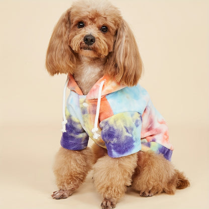 All-Season Tie-Dye Dog Pullover – Snap Button Hoodie