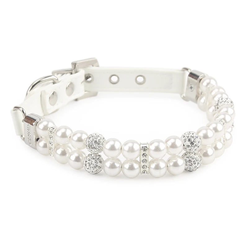 Pearl & Rhinestone Dog Collar