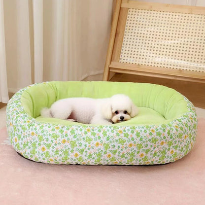 Soft Floral Dog Bed