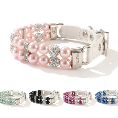 Pearl & Rhinestone Dog Collar