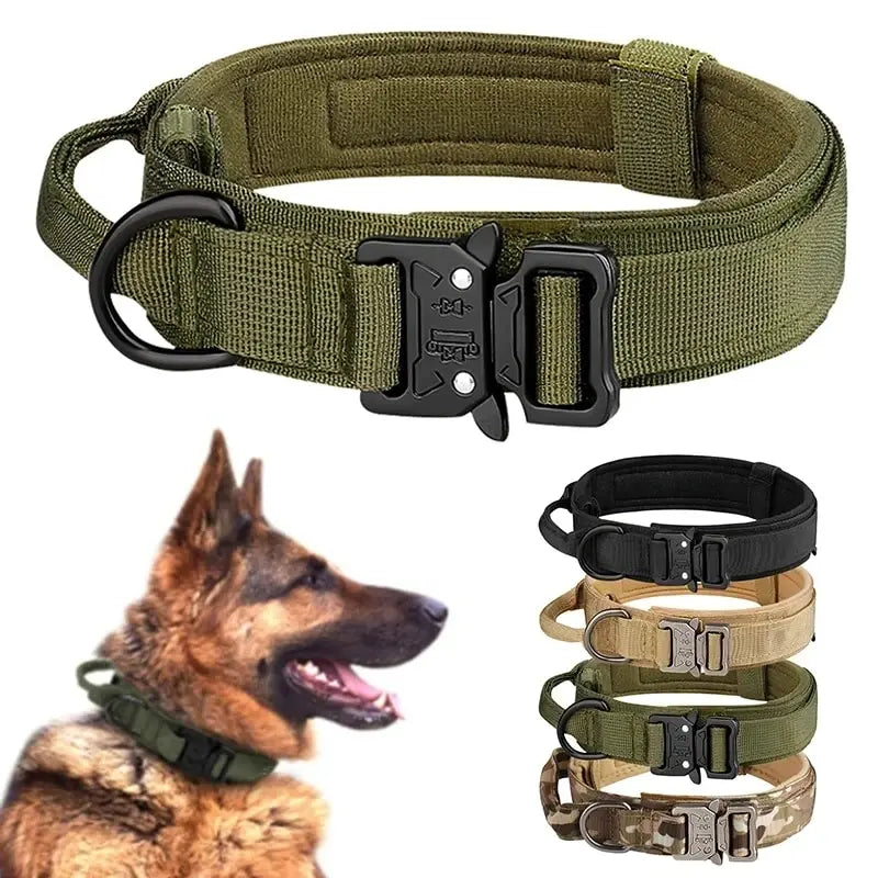 Tactical Nylon Dog Collar – Metal Buckle Training Collar