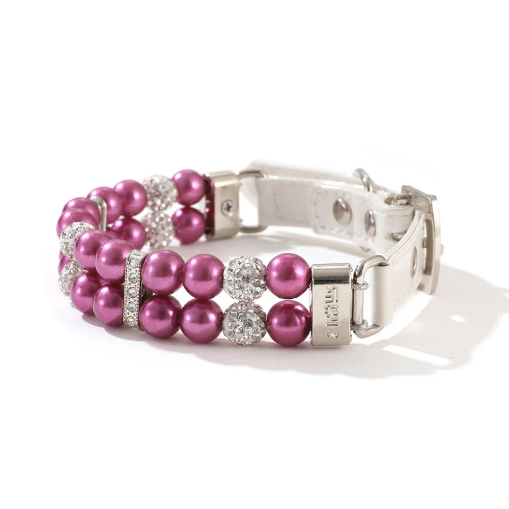 Pearl & Rhinestone Dog Collar