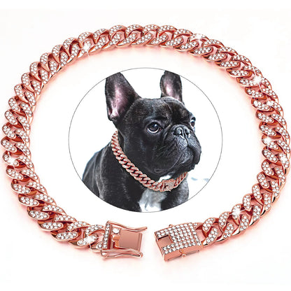 Diamond Cuban Link Dog Chain Collar