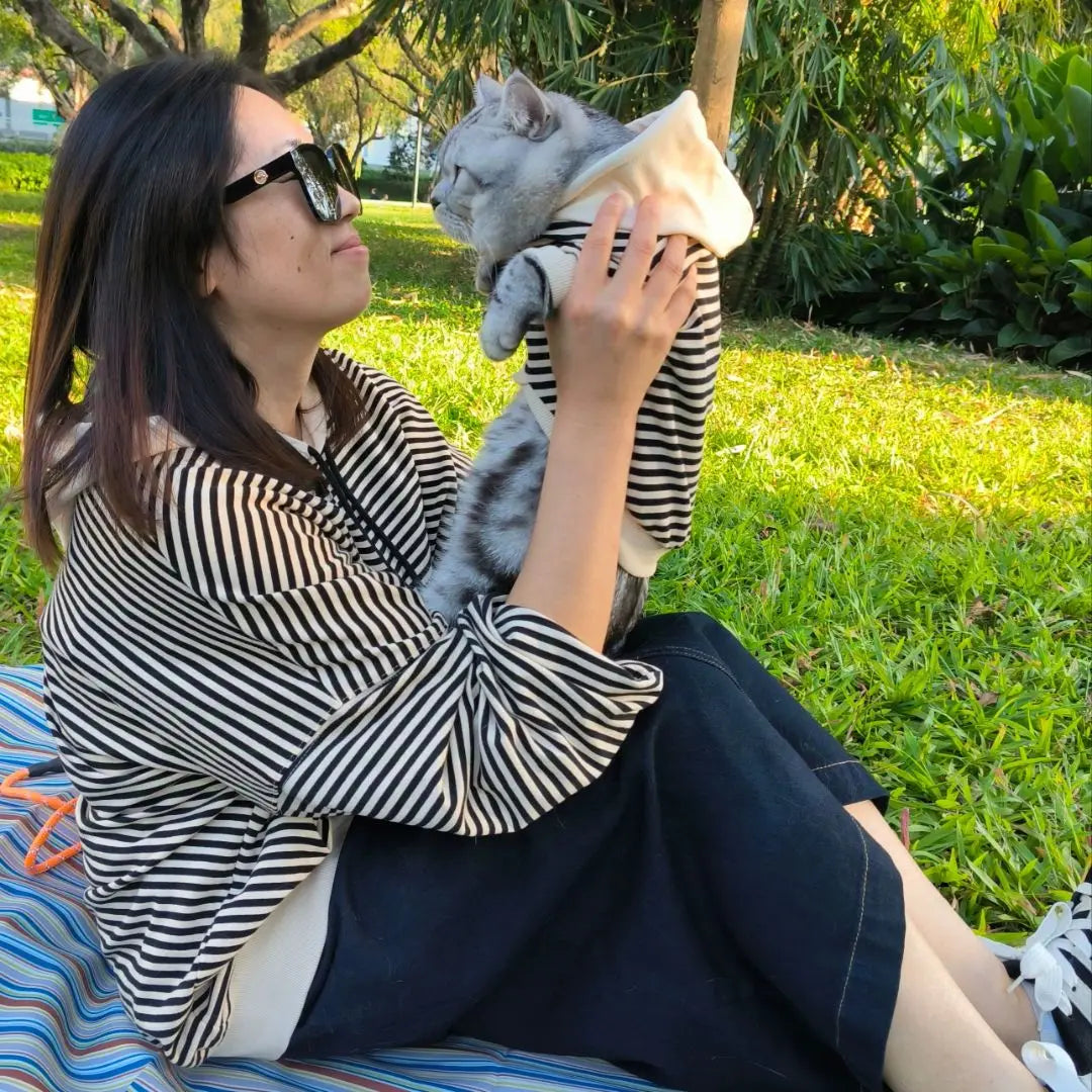 Black & White Striped Matching Dog & Human Hoodies