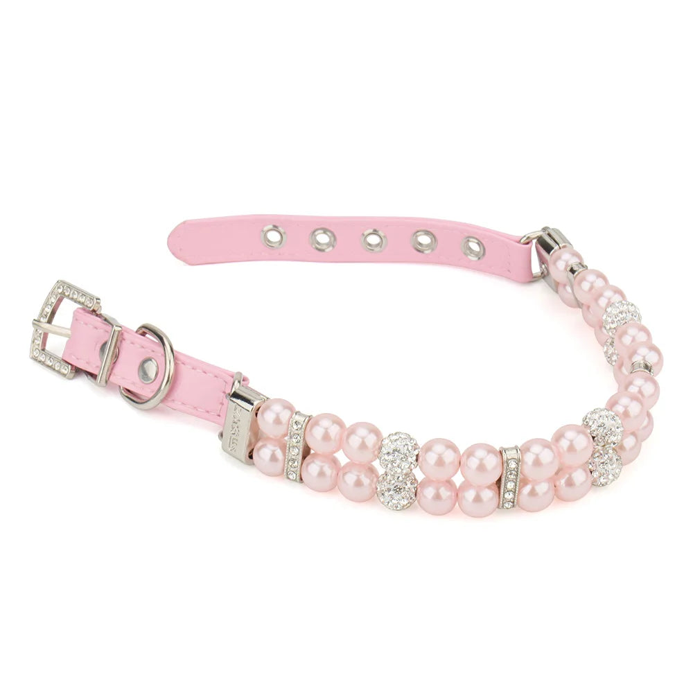 Pearl & Rhinestone Dog Collar