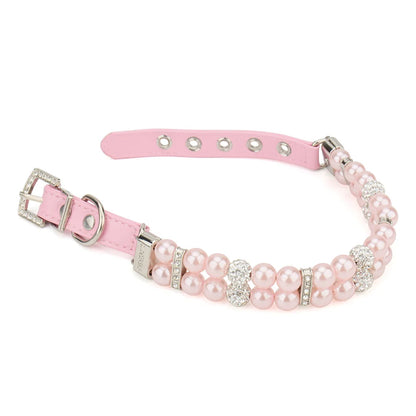 Pearl & Rhinestone Dog Collar