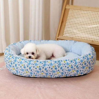 Soft Floral Dog Bed