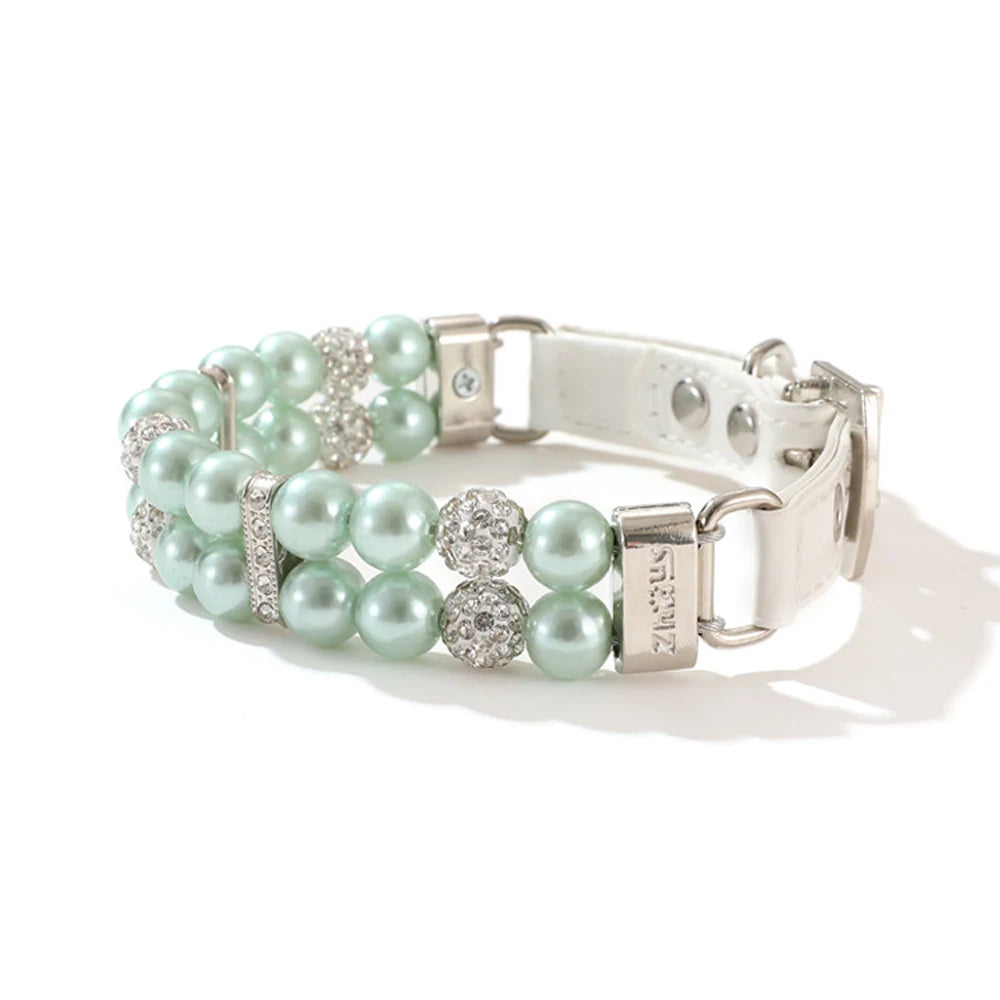 Pearl & Rhinestone Dog Collar