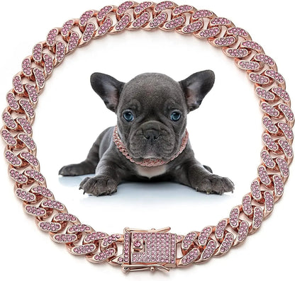 Diamond Cuban Link Dog Chain Collar