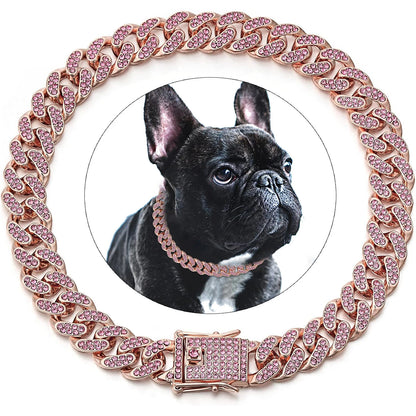 Diamond Cuban Link Dog Chain Collar