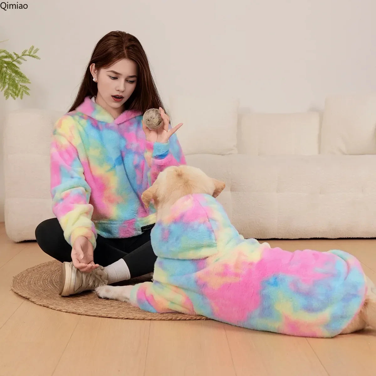 Tie-Dye Hoodie – Matching Dog-Owner Rainbow Outfit