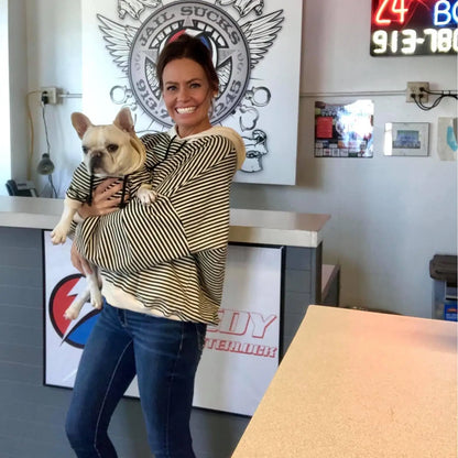 Black & White Striped Matching Dog & Human Hoodies