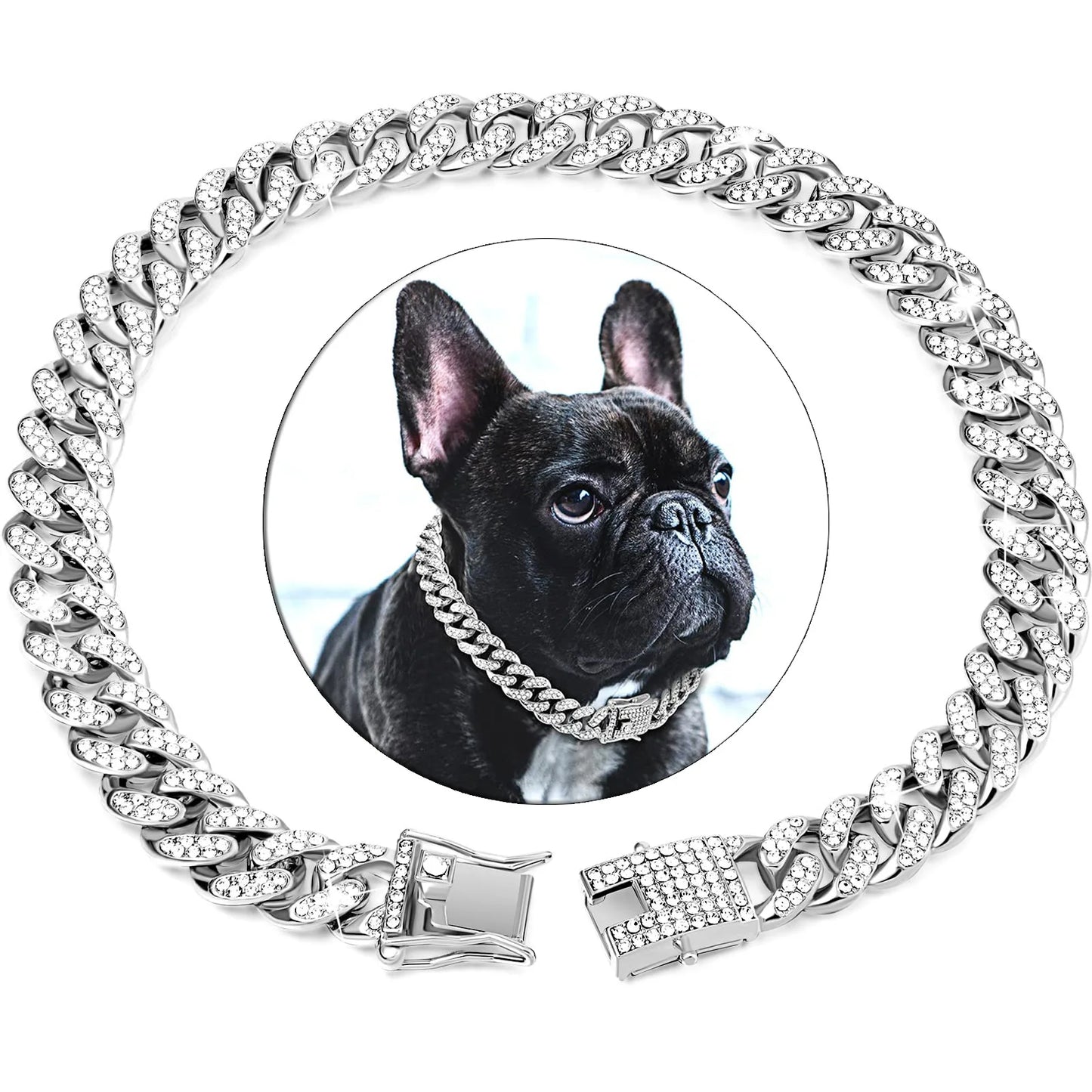Diamond Cuban Link Dog Chain Collar