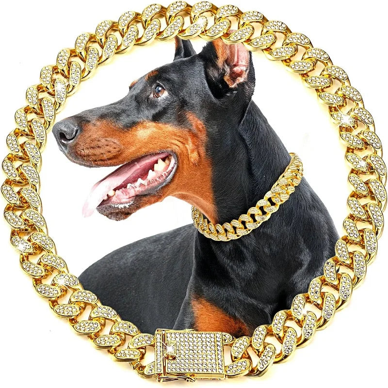 Luxury Metal Dog Chain Collar