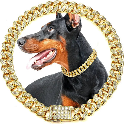 Luxury Metal Dog Chain Collar