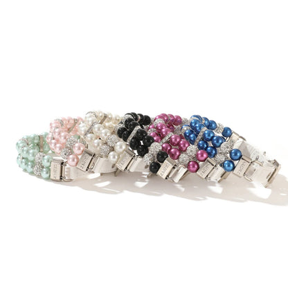 Pearl & Rhinestone Dog Collar