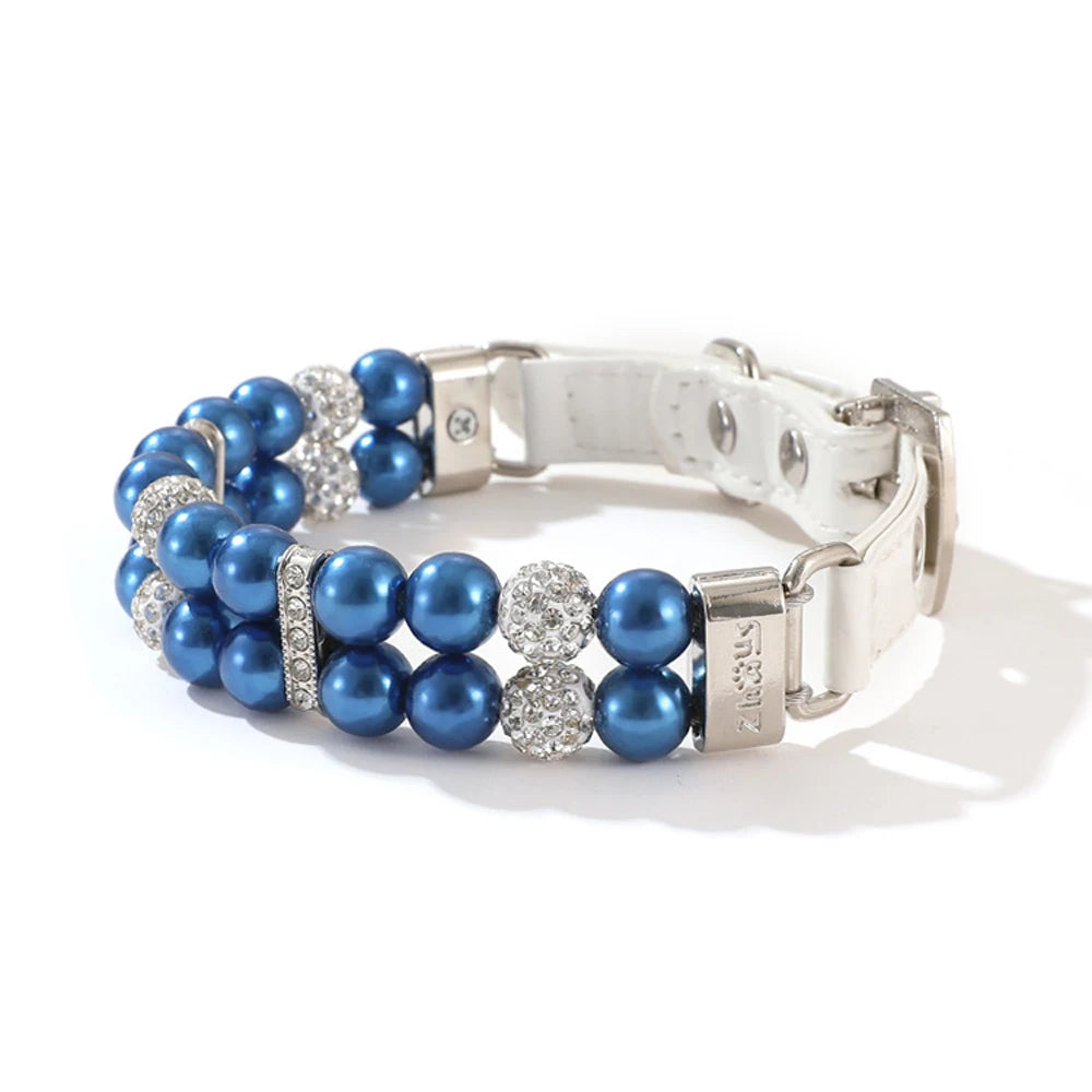 Pearl & Rhinestone Dog Collar