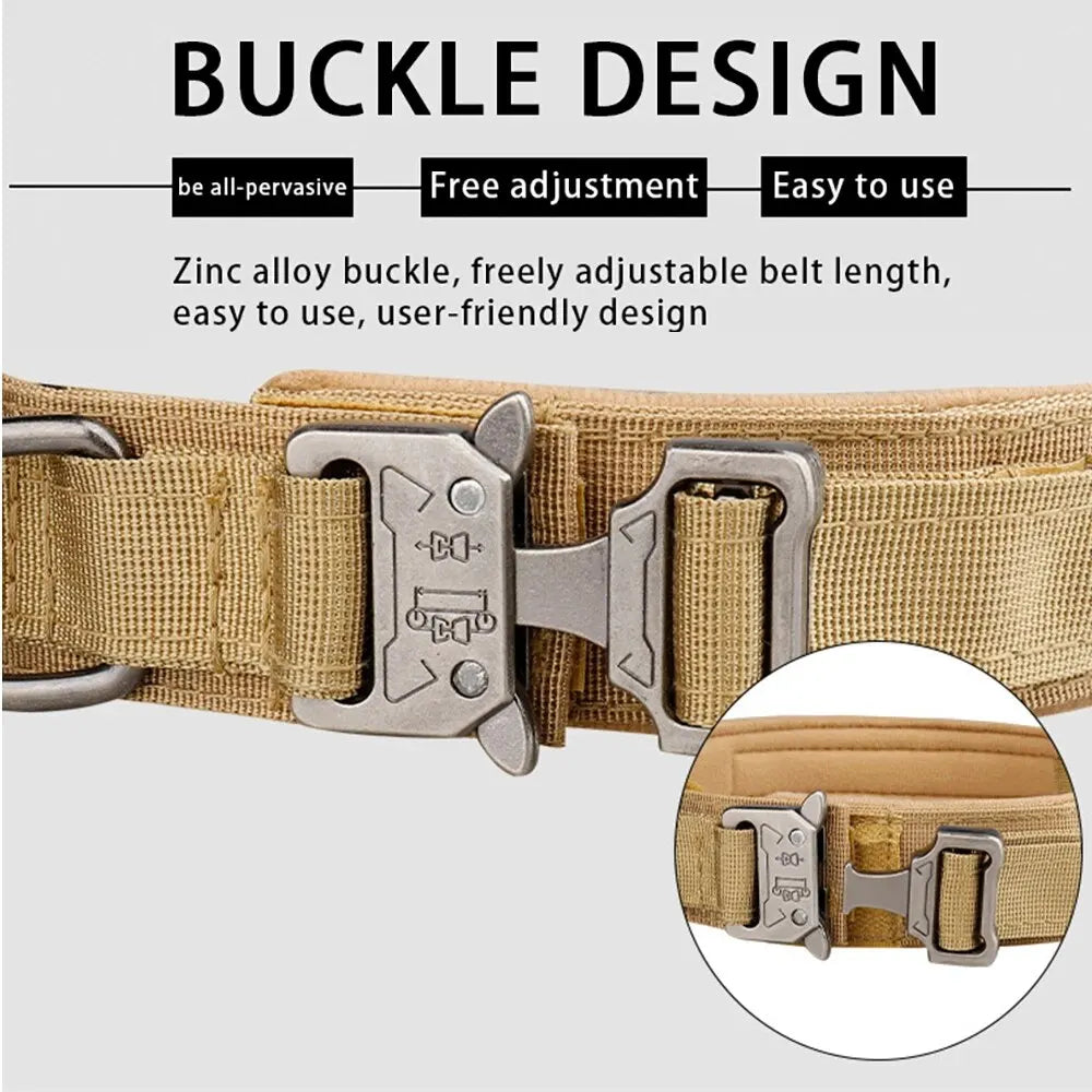 Tactical Nylon Dog Collar – Metal Buckle Training Collar