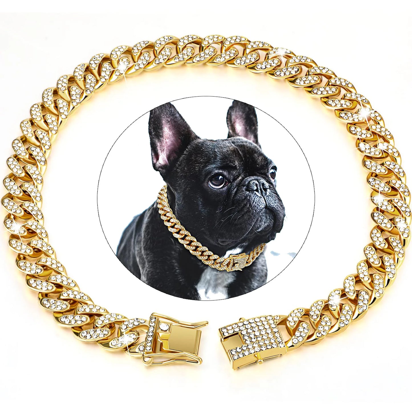 Diamond Cuban Link Dog Chain Collar