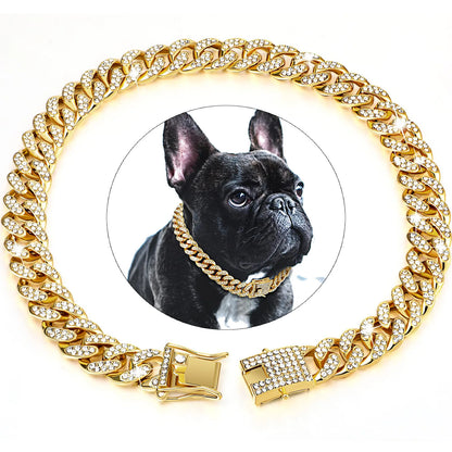 Diamond Cuban Link Dog Chain Collar