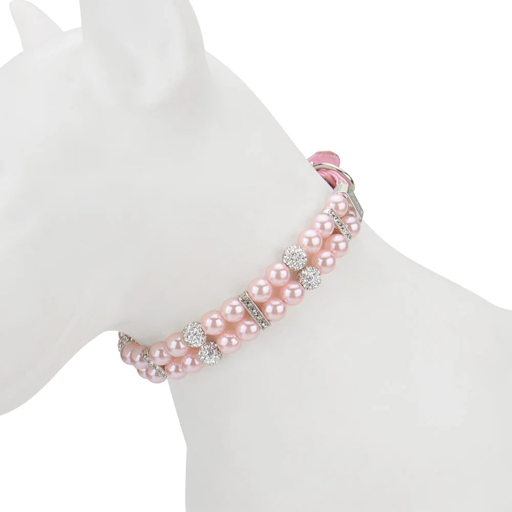 Pearl & Rhinestone Dog Collar