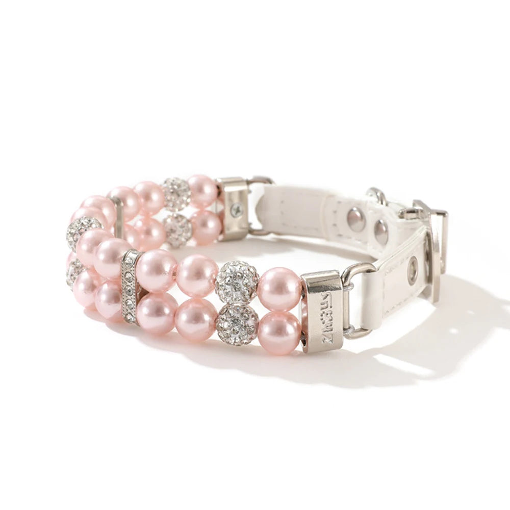 Pearl & Rhinestone Dog Collar