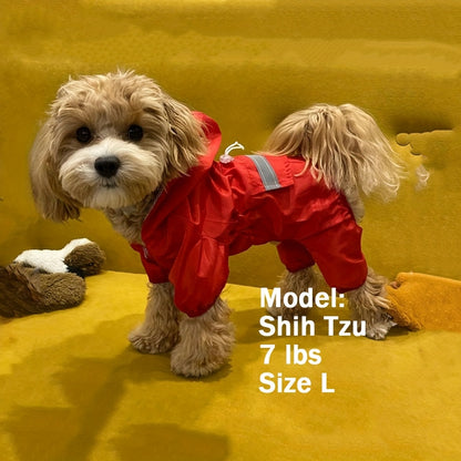 Reflective Dog Raincoat – Weatherproof Spandex Jumpsuit
