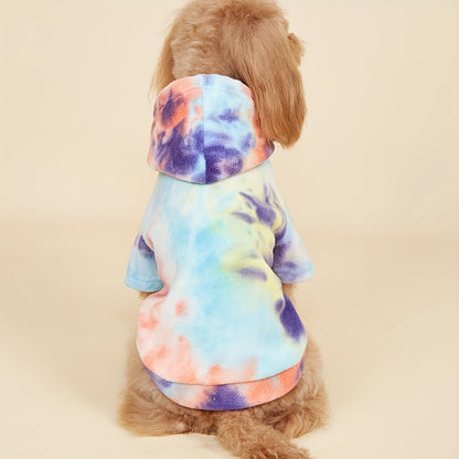 All-Season Tie-Dye Dog Pullover – Snap Button Hoodie