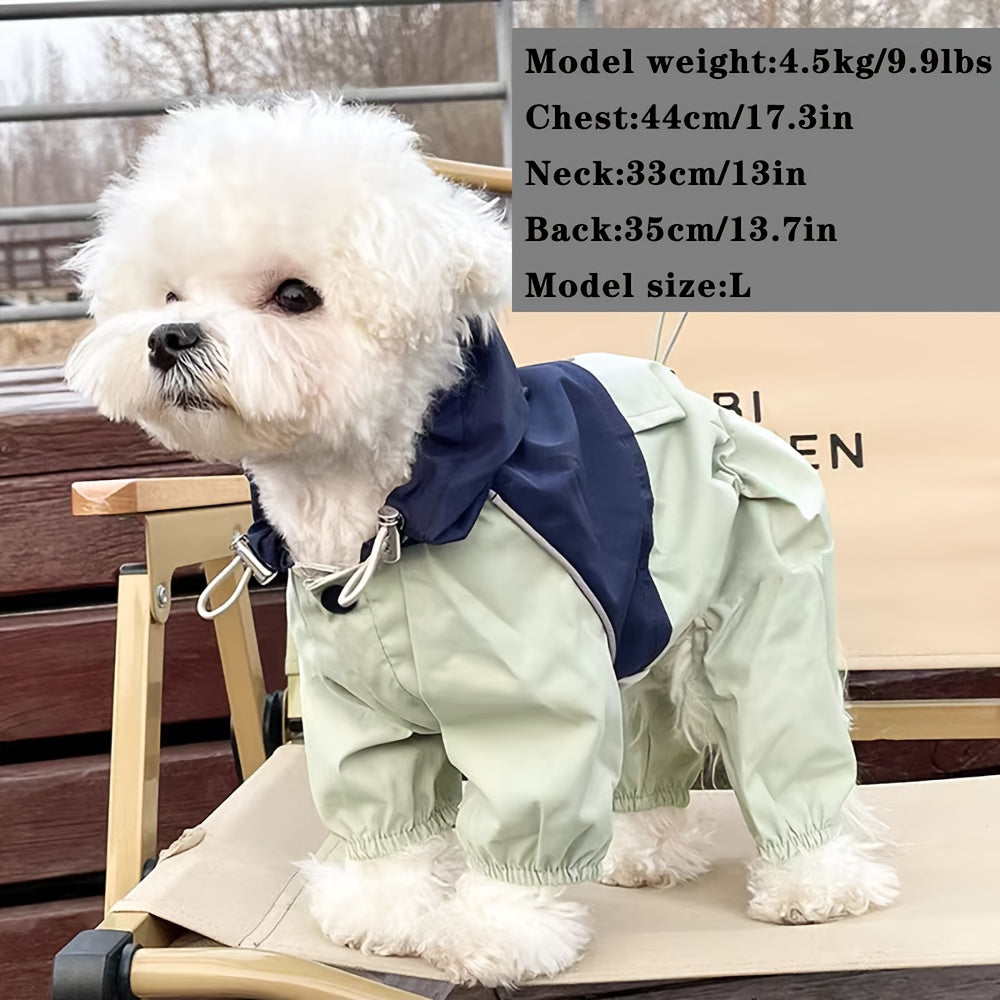 Small Dog Raincoat – Windproof PVC Four-Leg Suit